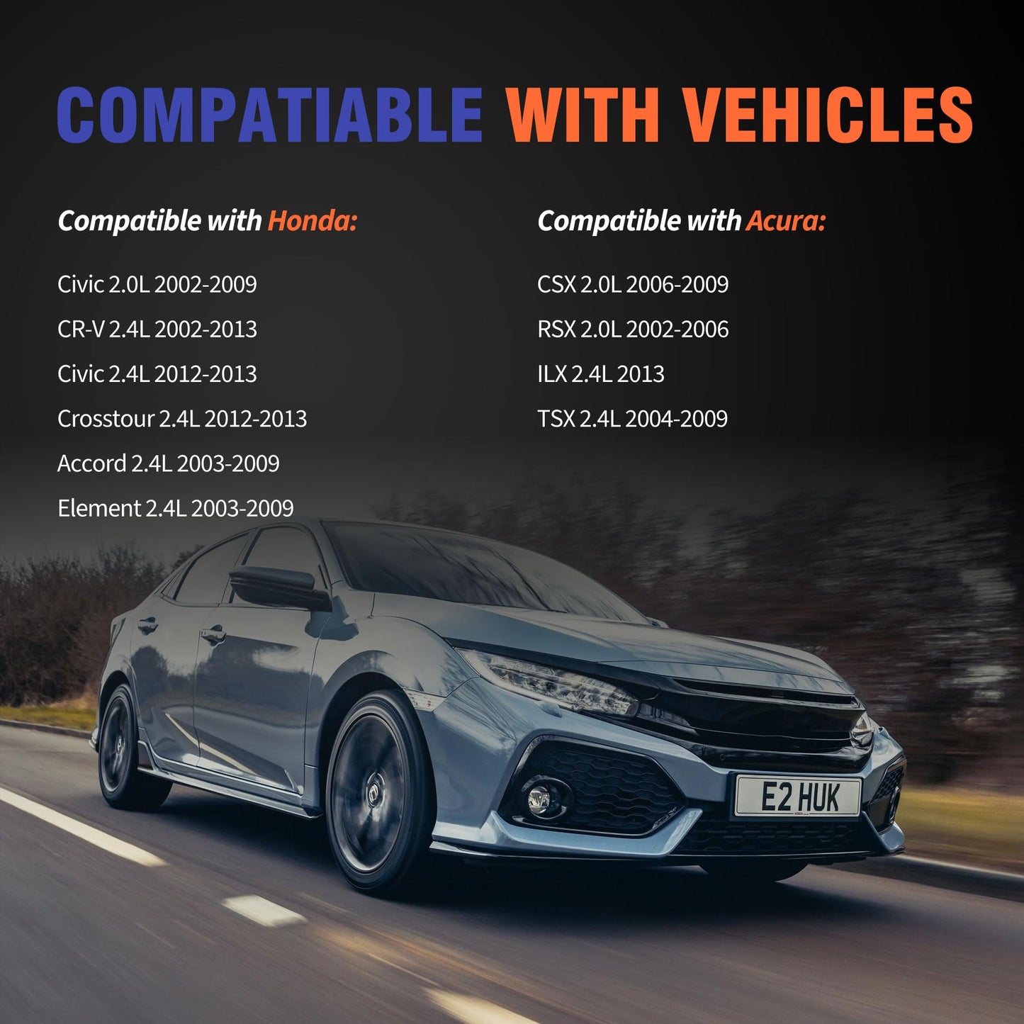 HiSport Engine Valve Cover Gasket Set VS50627R - Compatible with Acura CSX RSX ILX TSX Compatible with Honda Civic CR-V Crosstour Accord Element 2002-2013 2.0L 2.4L