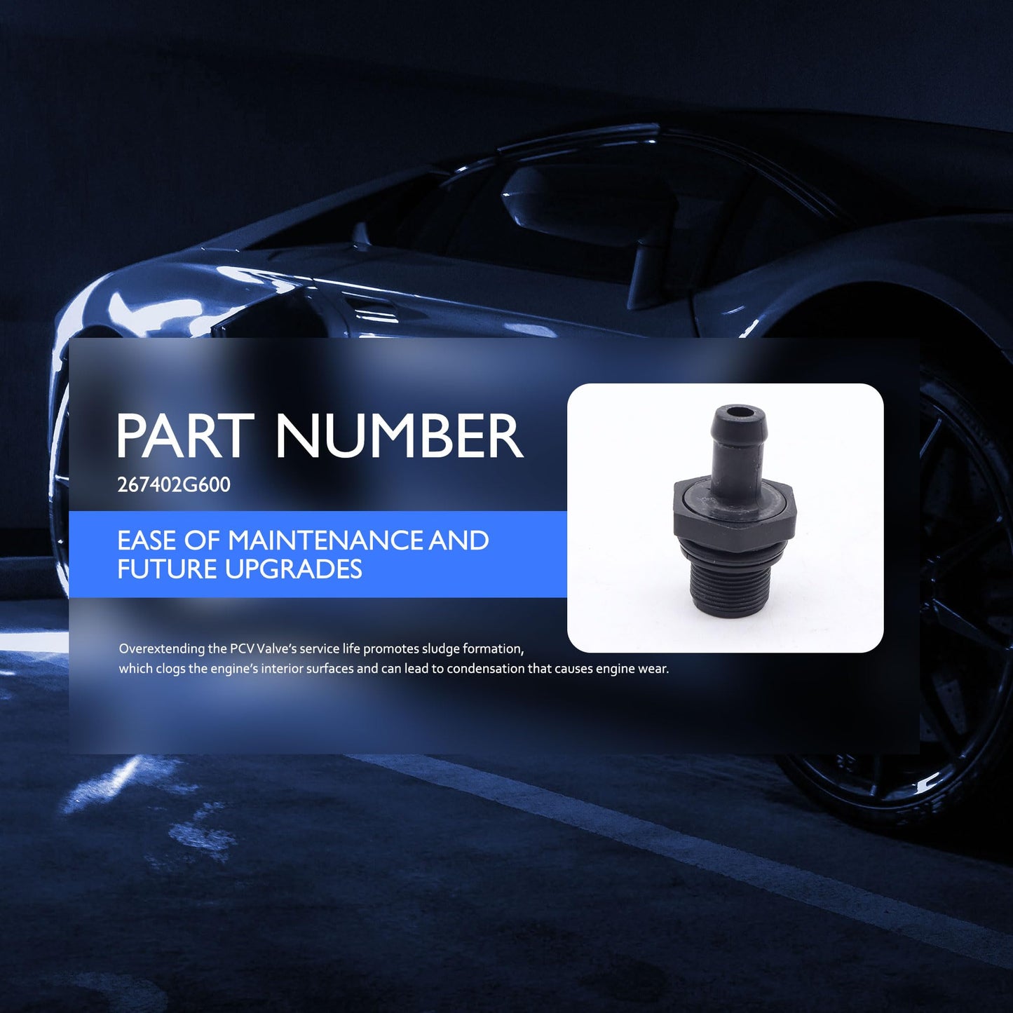 HiSport PCV Valve - Compatible with Hyundai 2013-2018 Santa Fe Sport 2010-2012 Santa Fe 2009-2010 Sonata Compatible with Kia 2011-2015 Optima 2011-2015 Sorento - Replace 267402G600