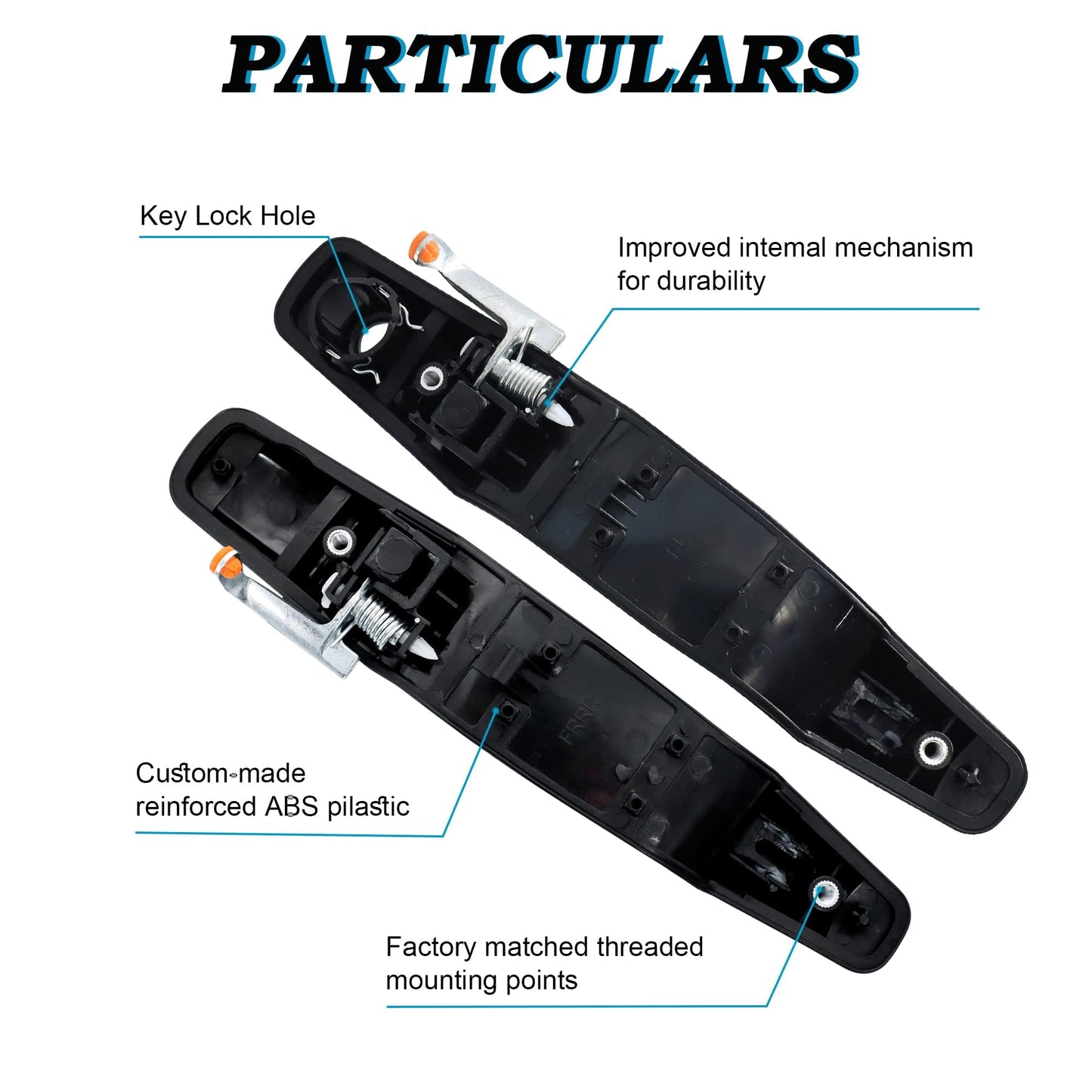 HiSport 20828237 4PCS Outside Exterior Door Handle Compatible with Chevrolet Chevy Avalanche 2007-2013, Silverado 1500 2500 3500 2007-2014, Suburban 1500 2500, Tahoe, GMC Sierra 2500 3500 Yukon