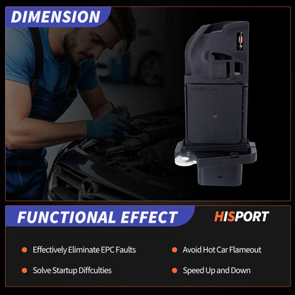 HiSport Mass Air Flow Sensor MAF 5-Pins 06J906461D Compatible with Audi A4 2009-2016, A5 2010-2014, A6 2012-2015, Q5 2011-2017, A3, Q3, allroad, Quattro Models