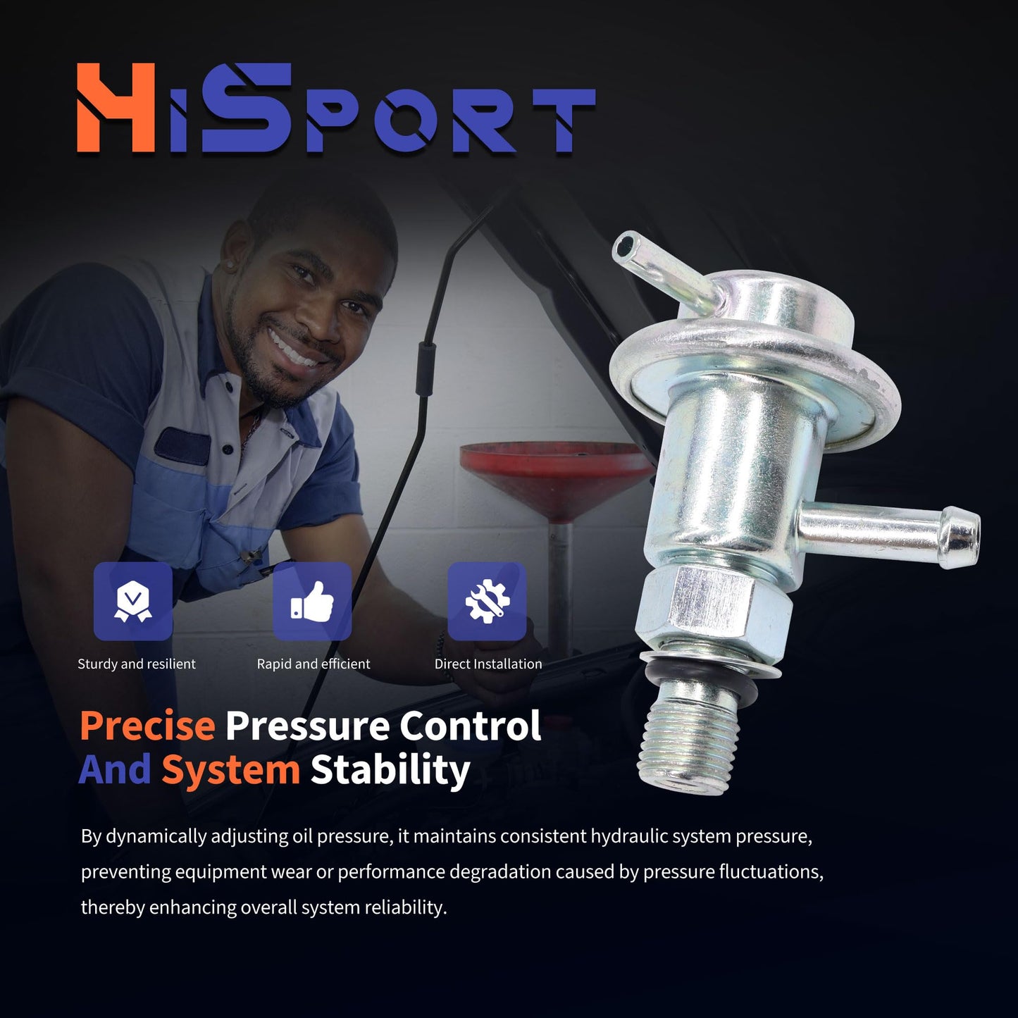 HiSport Fuel Injection Pressure Regulator PR4043 Replacement for Toyota 4Runner Pickup 1988 1989 1990 1991 1992 1993 1994 1995 T100 1992 1993 1994, 3.0 Bar