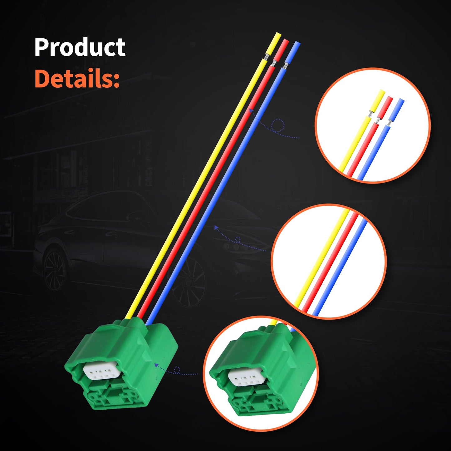 HiSport Crankshaft Position Sensor Camshaft Sensor Connector Compatible with Nissan Infiniti FX35 M35 G35 I35 Maxima Murano 350Z Altima Quest 2002-2008 Replace 907-716 917-707 917-704