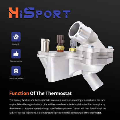 HiSport Aluminum Thermostat Housing Assembly SK121093 4L5E8A586AB Compatible with Ford Explorer 2000-01, Explorer Sport Trac 01-05, Ranger 01-11& Mazda B4000 01-08 & Mercury Mountaineer 00-01