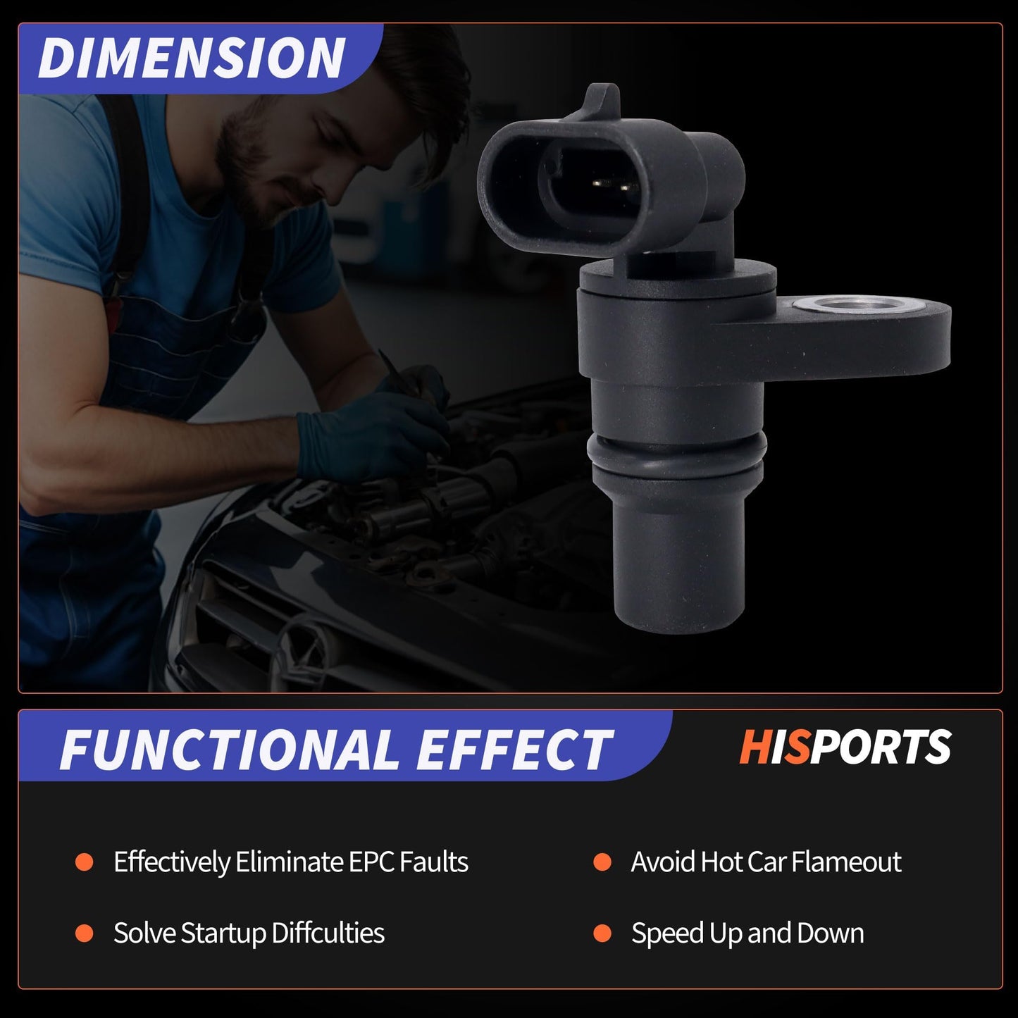 HiSport Transmission Speed Sensor - Compatible with Polaris RZR 570 800 900 1000 Turbo Replaces 4012167 4013908 3234299 3234508