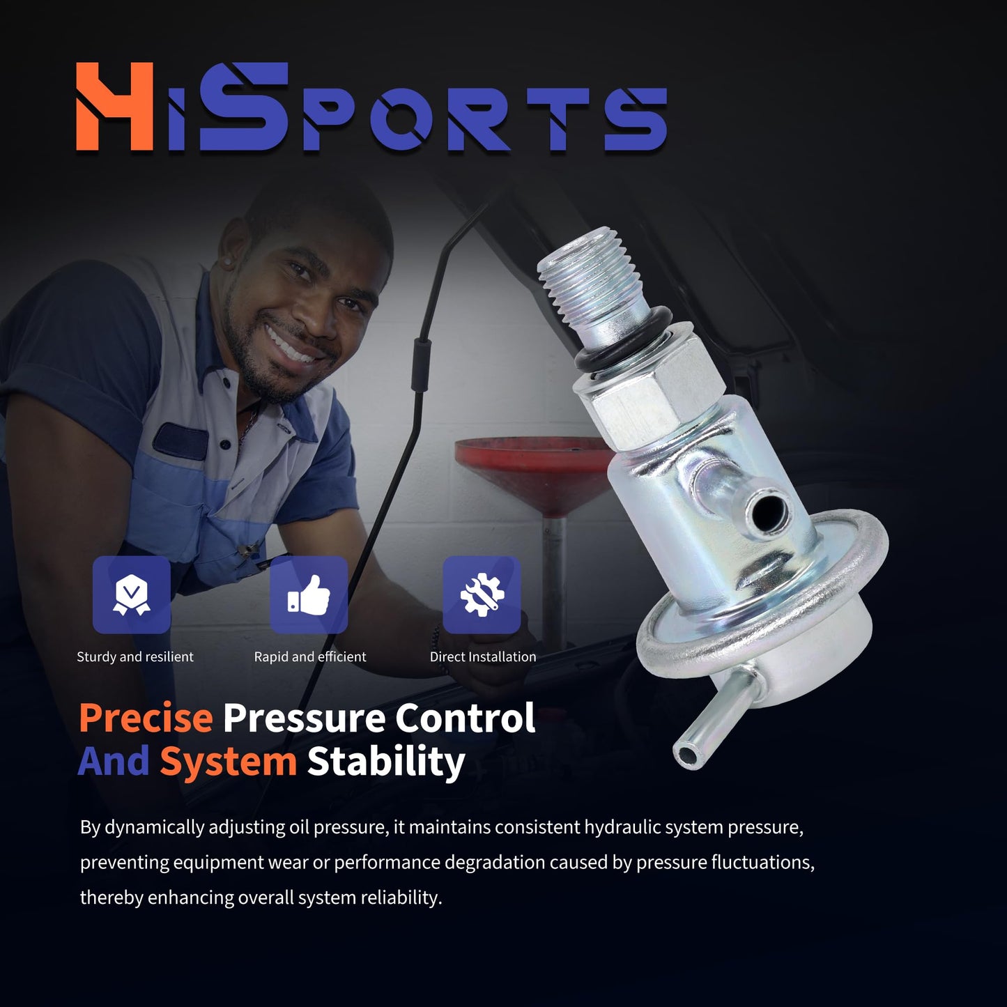 HiSport Fuel Injection Pressure Regulator PR4110 Replacement for Acura CL MDX TL for Honda Pilot Accord Odyssey, 3.5 Bar