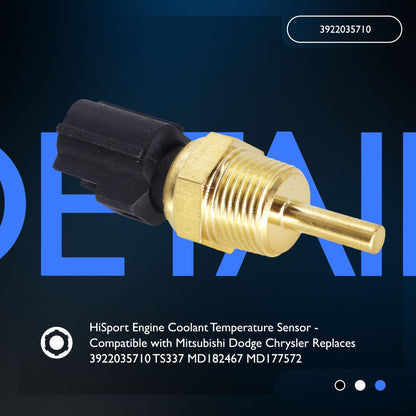 HiSport Engine Coolant Temperature Sensor - Compatible with Mitsubishi Dodge Chrysler Replaces 3922035710 TS337 MD182467 MD177572