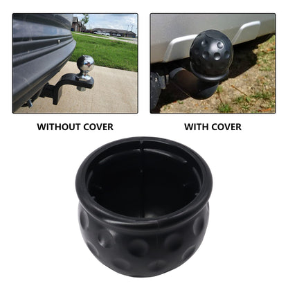 HiSport 2pcs Trailer Hitch Ball Cover,2 Inch Black Traction Ball Protector, Universal Dustproof and Waterproof 50mm Towing Ball Protective Cap Compatible with Trailers, RVS Trucks, Boats