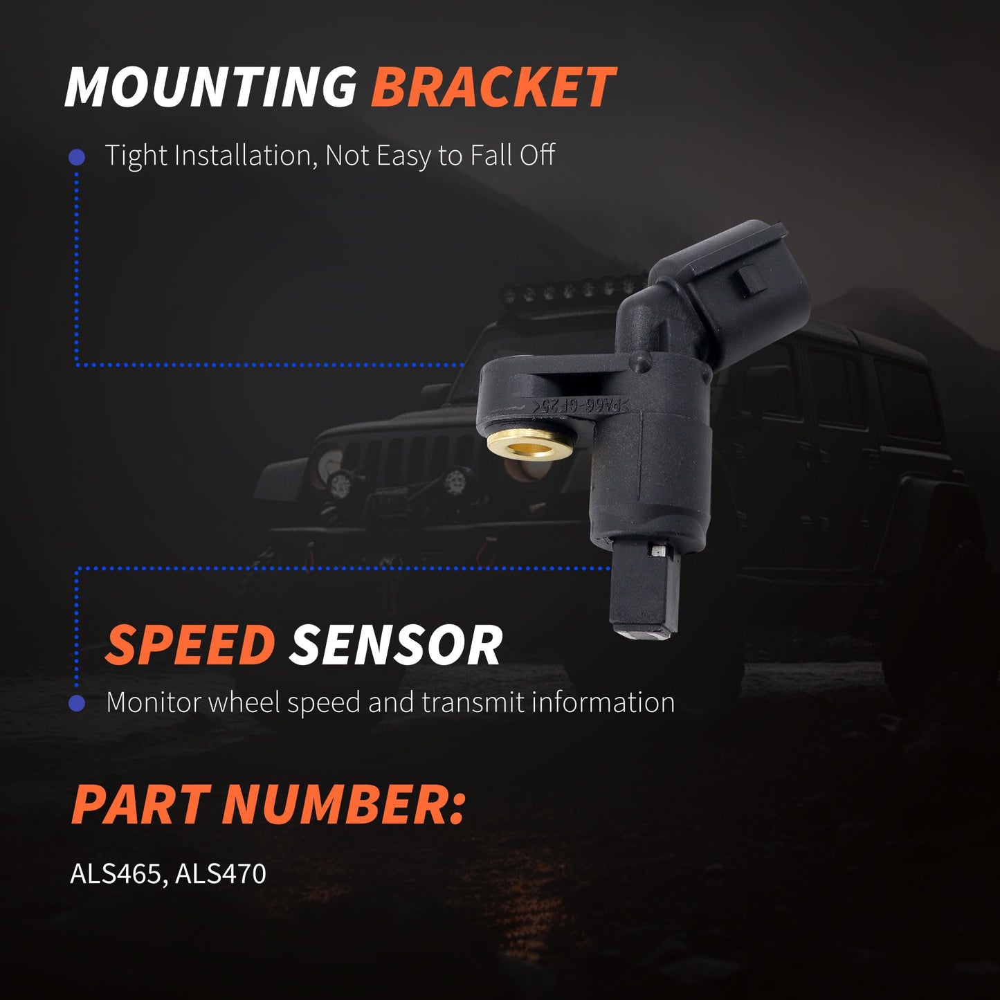 HiSport ABS Wheel Speed Sensor - Compatible with Audi TT Volkswagen Beetle Cabrio Carrado Derby Golf Jetta Passat Seat Leon Replacement 1J0927803 1J0927807B 1J0927804 ALS470 ALS522 ALS465