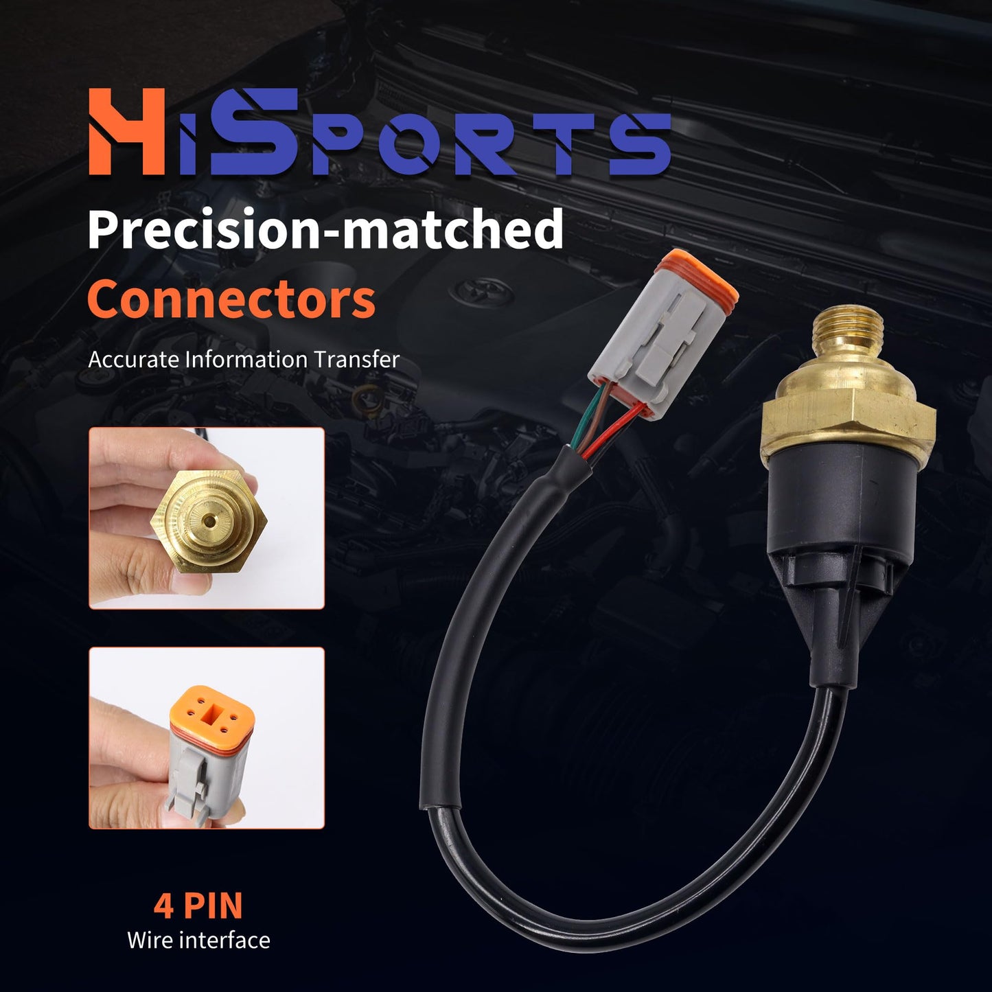 HiSport Oil Pressure Sensor Switch 1452862 Compatible with Volvo Scania 4-Series 114 124 DSC14 Truck 4PCS