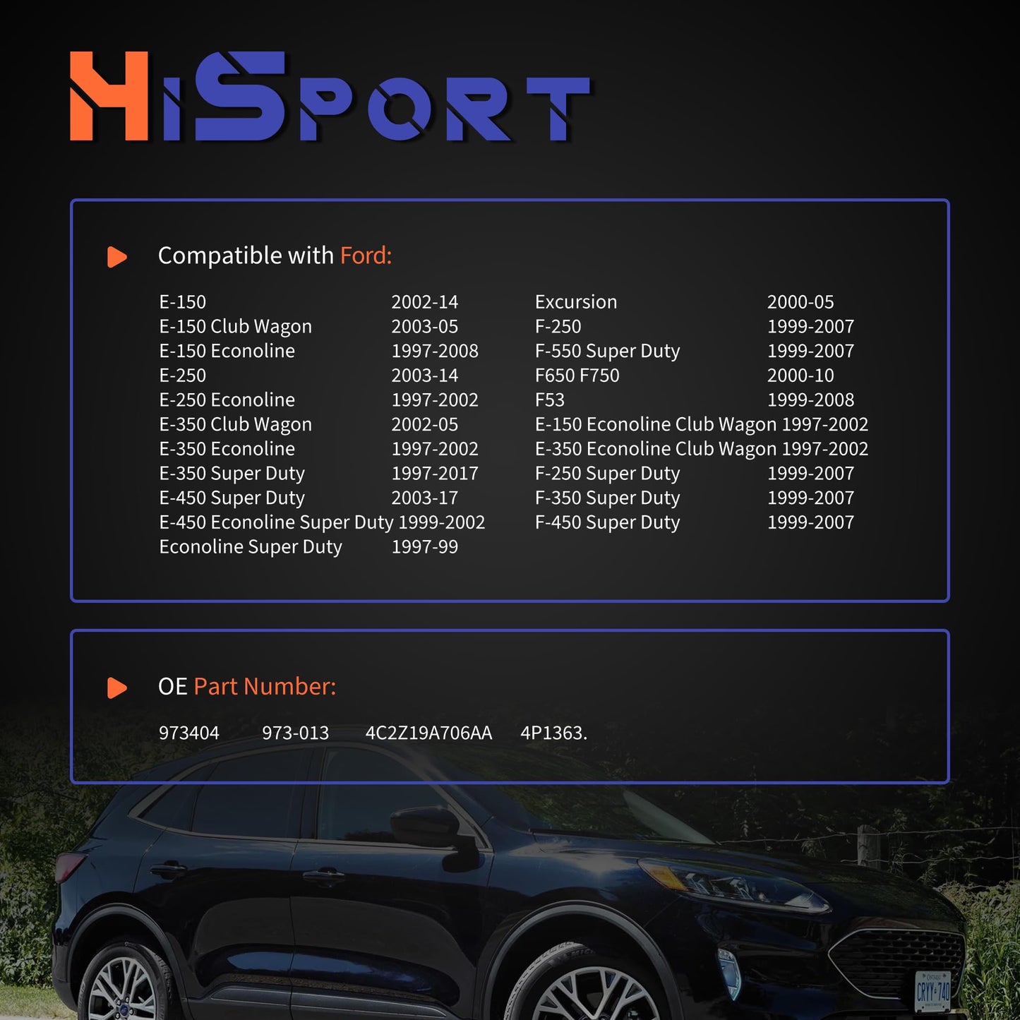 HiSport 973-013 973-404 HVAC Blower Motor Resistor Compatible with Ford E-150 E-250 E-350 E-450 E-550 F-250 F-350 F-450 F-550 Super Duty Replacement for 4C2Z19A706AA 4P1363