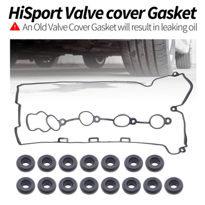 HiSport VS50769R Engine Valve Cover Gasket - Compatible with Chevy Cobalt HHR Malibu 2006-2012 Pontiac G5 G6 Pursuit Solstice 2006-2010 Saturn Aura Ion Sky Vue 2006-2010 - Replace 12598014
