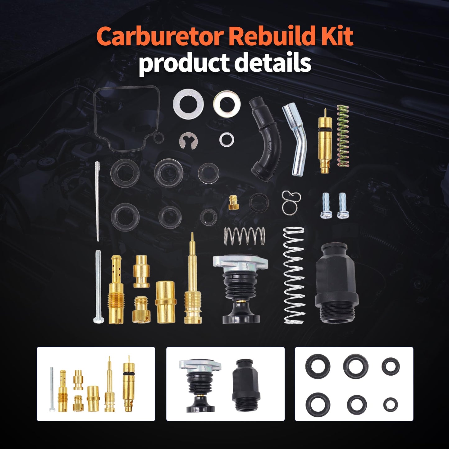 HiSport Carburetor Carb Repair Kit with Choke Plunger Starter Valve and Carb Primer Pump Replacement for Honda Foreman 450 TRX450 1998 1999 2000 2001 2002 2003 2004