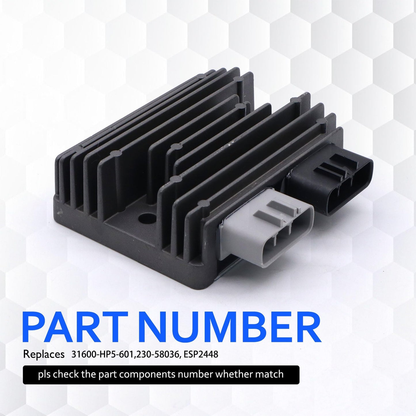 HiSport 31600-HP5-601 Voltage Regulator Rectifier Compatible with Honda Big Red 700 MUV700 Rancher 420 TRX420FA TRX420FE TRX420FM TRX420FPA TRX420FPE TRX420FPM TRX420TE TRX420TM 2007-2013