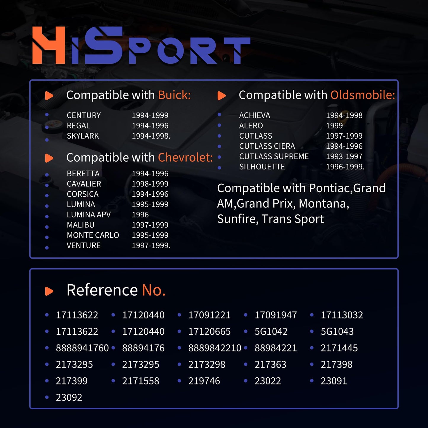 HiSport Fuel Pressure Regulator Compatible with Buick Chevrolet Oldsmobile Pontiac Replacement for 17113622 17120440 2173302 FP10300 FP10004 /PR143