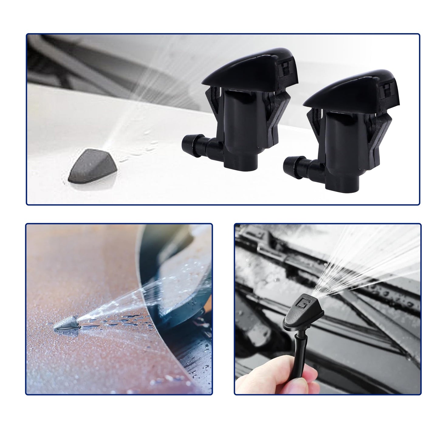 HiSport 85381-AE020 Windshield Sprinkler Wiper Nozzle - Compatible with Toyota Sienna 2003-2010 Solara 2004-2008 - (Two Side)