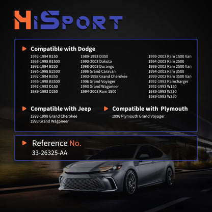 HiSport Engine Coolant Temperature Sensor - Compatible with Dodge Grand Caravan Dakota Ram 1500 2500 3500 Jeep 1996 Plymouth Grand Voyager Replaces 33-26325-AA