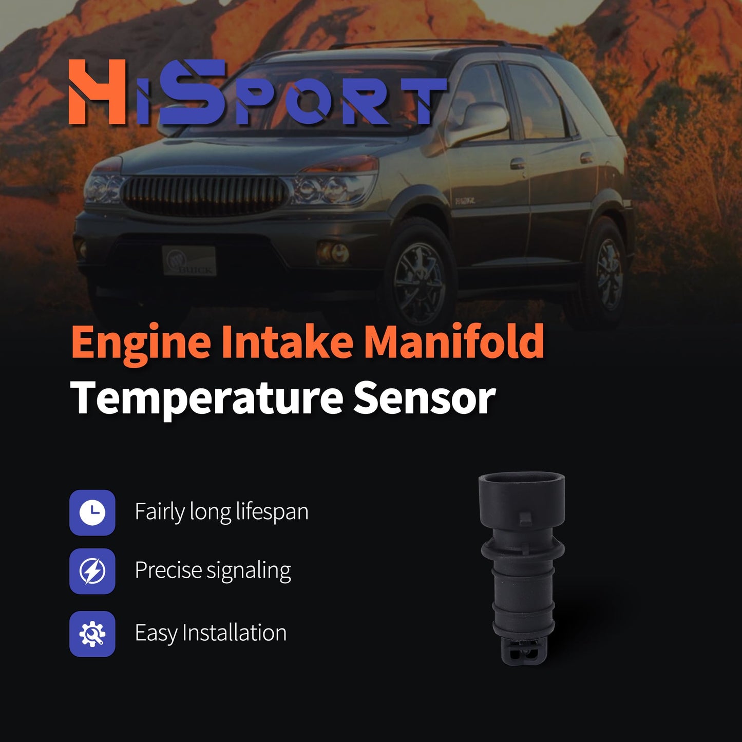 HiSport 213-4663 Engine Intake Manifold Temperature Sensor - Compatible with Buick Century LaCrosse Chevrolet Astro Blazer GMC Envoy Safari Replaces 2134663 88864354