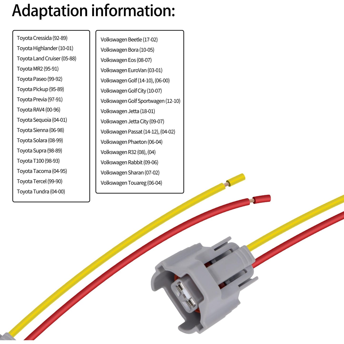 HiSport S2330 Fuel Injector Connector Compatible with Audi Chevrolet Chrysler Dodge Ford Geo GMC Honda Hummer Hyundai Infiniti Kia Lexus Mazda Mercury Mini Mitsubishi Nissan Porsche Toyota Volkswagen