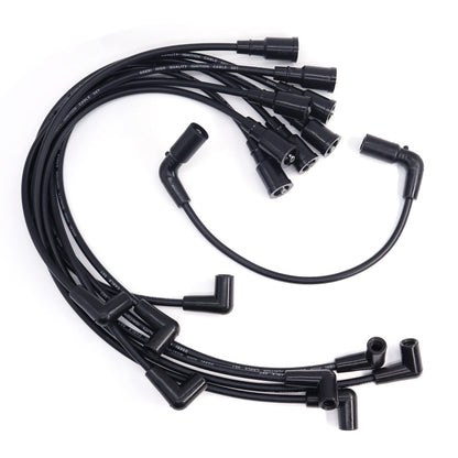 HiSport Spark Plug Wire Set 9718Q 9PCS - Compatible with Chevy GMC C1500 K1500 Silverado Sierra Yukon Tahoe Express Suburban Savana C2500 K3500 Pickup 5.7L 5.0L V8 HI Temp, Replace 88862381 9388D