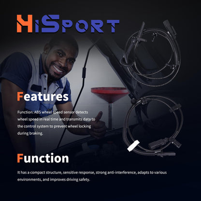 HiSport ABS Wheel Speed Sensor Front Rear left right 4PCS Compatible with Buick Chevrolet Traverse 2009-2017,Enclave 2008-2017,Replacemnt for GMC Acadia 2007-2016,Limited 2017,Saturn Outlook 2007-2010