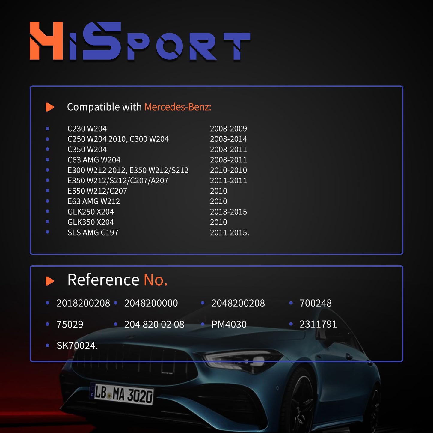 HiSport HVAC Heater Blower Motor Assembly 700248 Compatible with Mercedes-Benz C250 C300 C350 C63 E300 E350 E550 E63 GLK250 GLK350 SLS AMG, Replacement for PM4030, MB3126112, 2048200208