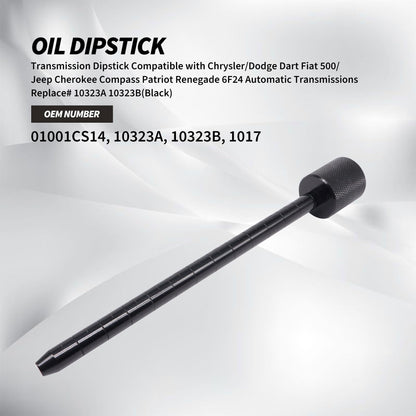 HiSport Transmission Dipstick - Compatible with Chrysler Dodge Dart Fiat 500 Jeep Cherokee Compass Patriot Replaces 10323A 10323B Black