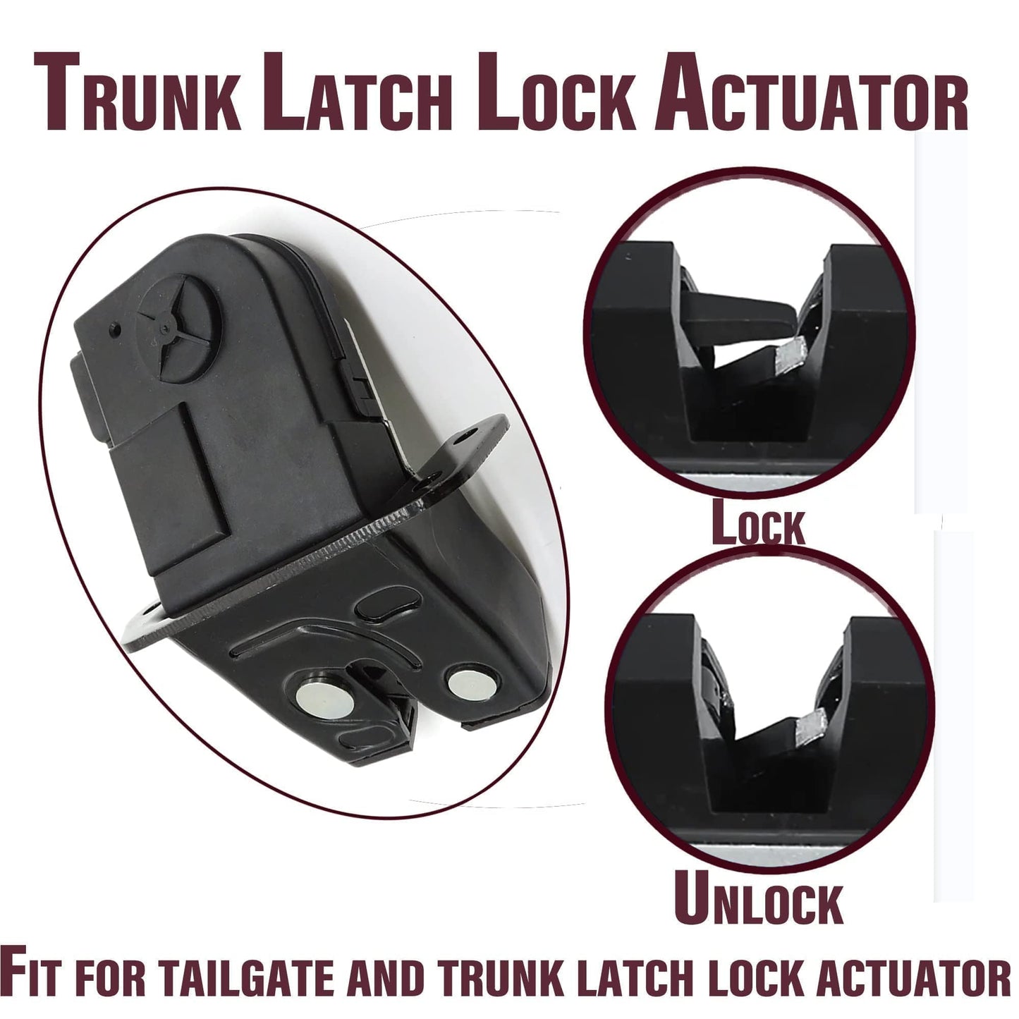 HiSport Car Rear Tailgate Latch Assembly Trunk Door Lock Actuator Motor 81230-2V000 - Compatible with Hyundai Veloster 2012 2013 2014 2015 2016 2017