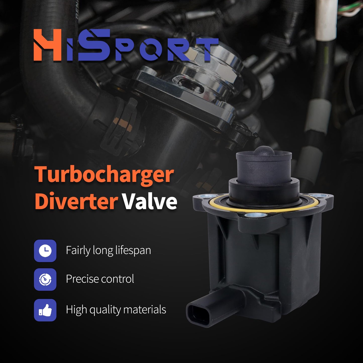 HiSport Turbocharger Bypass Valve - Compatible with Ford Edge Escape Explorer Fusion Mustang Compatible with Lincoln Continental MKC MKX MKZ 2014-2019 1.5L 2.0L 2.3L 2.7L - Replace CJ5Z9U465A