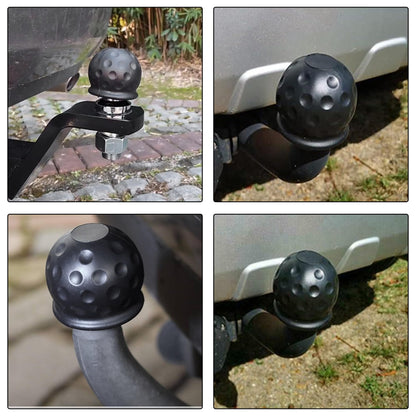 HiSport 2pcs Trailer Hitch Ball Cover,2 Inch Black Traction Ball Protector, Universal Dustproof and Waterproof 50mm Towing Ball Protective Cap Compatible with Trailers, RVS Trucks, Boats