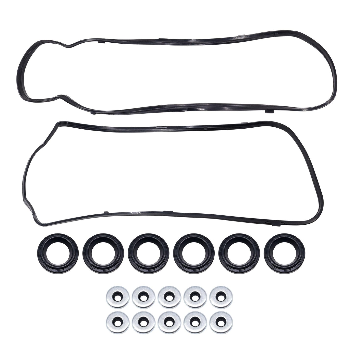 HiSport Engine Valve Cover Gasket Set - Compatible with Acura RDX TL TSX TL MDX ZDX RL Compatible with Honda Odyssey Pilot Ridgeline Accord Crosstour 2008-2017 3.5L 3.7L - Replace VS50773R