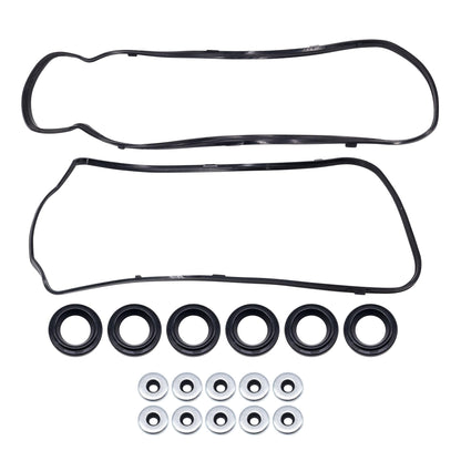 HiSport Engine Valve Cover Gasket Set - Compatible with Acura RDX TL TSX TL MDX ZDX RL Compatible with Honda Odyssey Pilot Ridgeline Accord Crosstour 2008-2017 3.5L 3.7L - Replace VS50773R