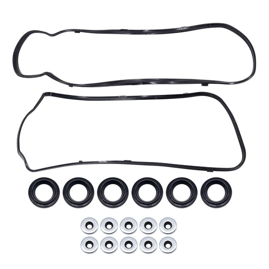 HiSport Engine Valve Cover Gasket Set - Compatible with Acura RDX TL TSX TL MDX ZDX RL Compatible with Honda Odyssey Pilot Ridgeline Accord Crosstour 2008-2017 3.5L 3.7L - Replace VS50773R
