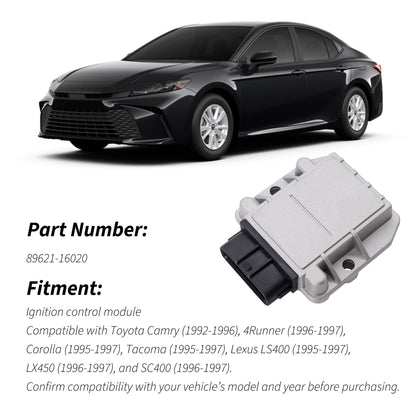 HiSport 89621-26010 Ignition Control Module Compatible with Lexus LS400,LX450,SC400;Toyota 4Runner,Camry,Celica,Corolla,Land Cruiser,MR2,Paseo,Previa,RAV4,T100,Tacoma 1995-1997,Tercel 1991-1994