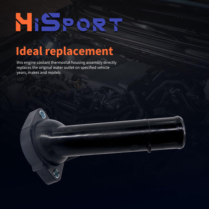 HiSport 16321-74050 Radiator Coolant Filler Water Inlet Thermostat Housing Compatible with Toyota Camry 1992-2001, Celica 1992-1999, Rav4 1996-2000, Solara 2000, 902-5000