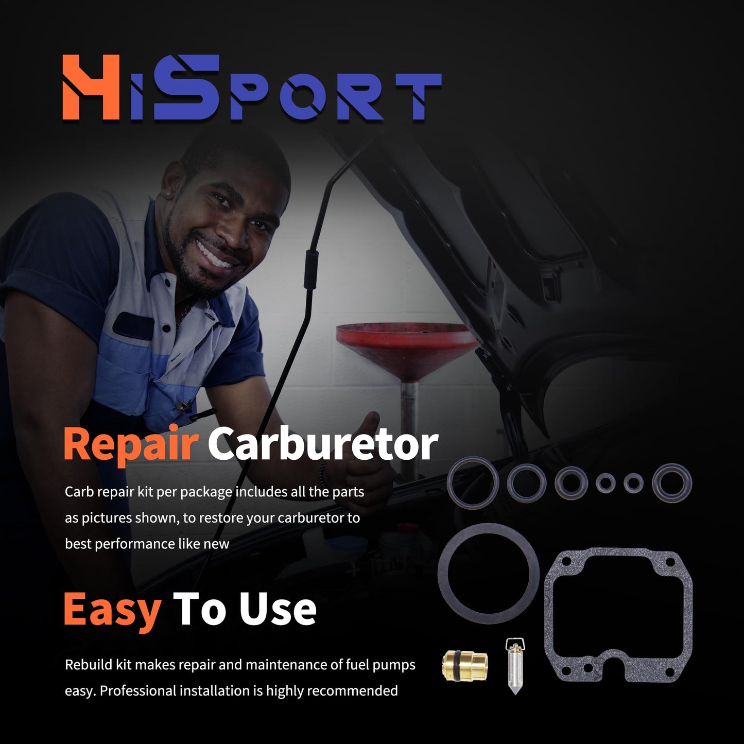 HiSport Carburetor Repair kit 24 757 03-S Replacement for Kohler CH20 CH22 CH23 CH25 CH640 LH690-3003 LH750-0003 LH755-0003, Lawn Mower Carb Rebuld Kit