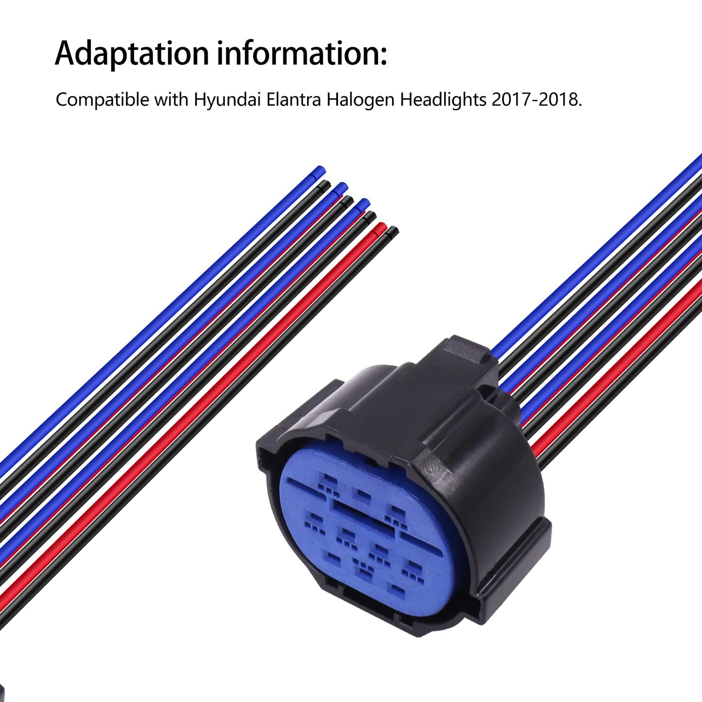 HiSport Halogen Headlight Harness Compatible with Hyundai Elantra 2017-2018 Connector Plug Harness Headlight HP406-10021