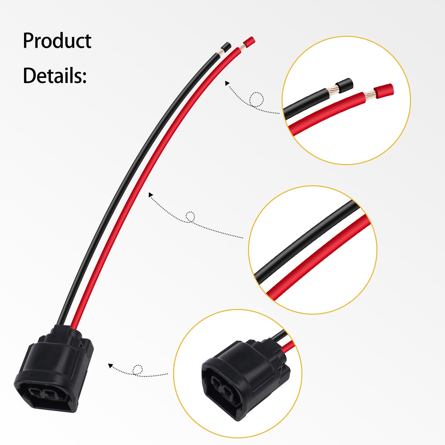 HiSport LED Foglight Harness Repair Connector Plug Pigtail Compatible with Honda Accord 2016 2017