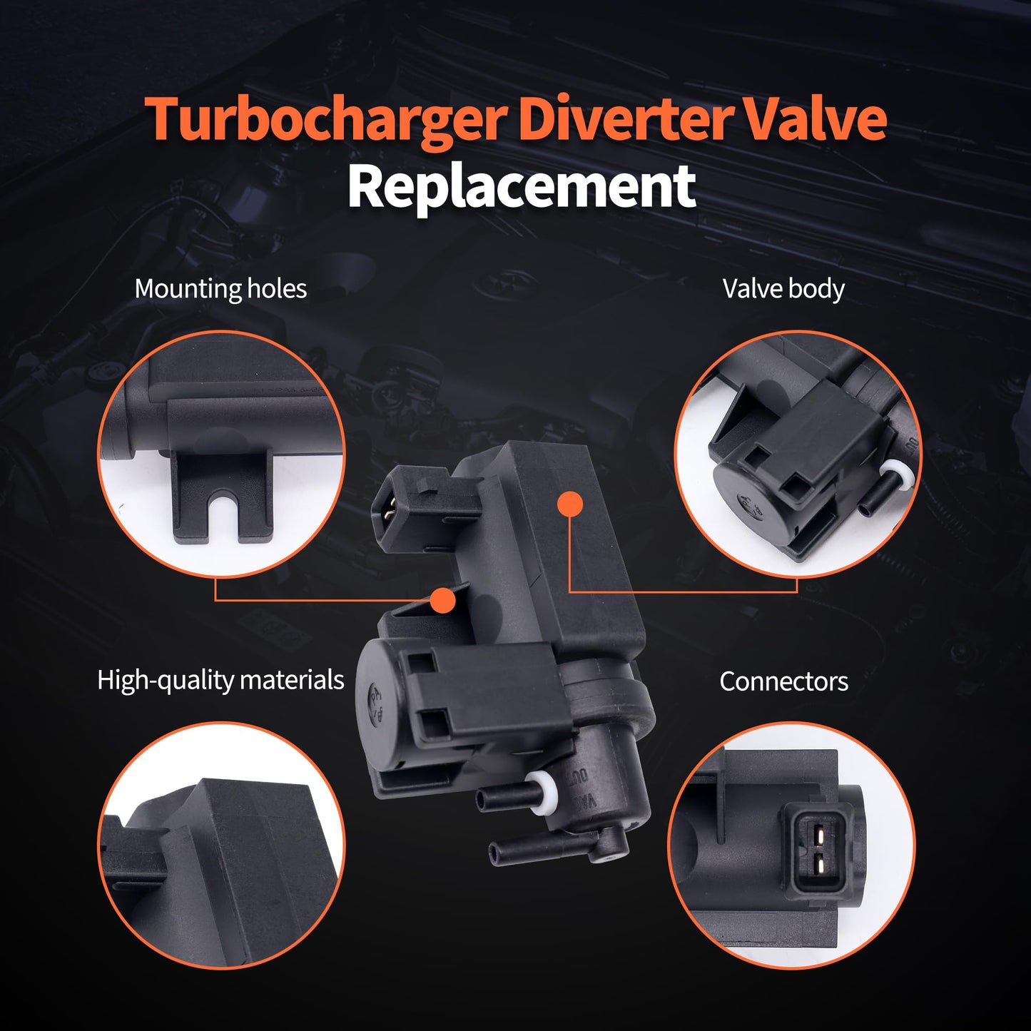 HiSport Turbocharger Boost Solenoid - Compatible with 135i 228i 320i 328i 335i 428i 528i 535i 550i 640i 650i 740i 740Li 750i 750Li 760Li X1 X3 X4 X5 X6 Z4 3.0L 2.0L 4.4L 6.0L - Replace 11747626351