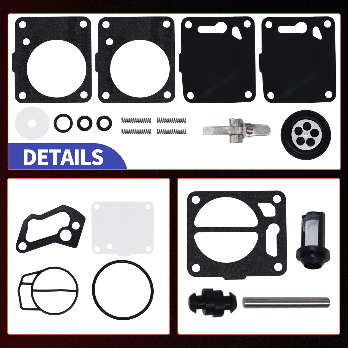 HiSport Carb Carburetor Repair Kits Compatible with Yamaha VXR Wave Blaster Wave Raider XL700 XL760, Replacement for all 38/40/44/46mm Super BNI Carbs, Pack of 2