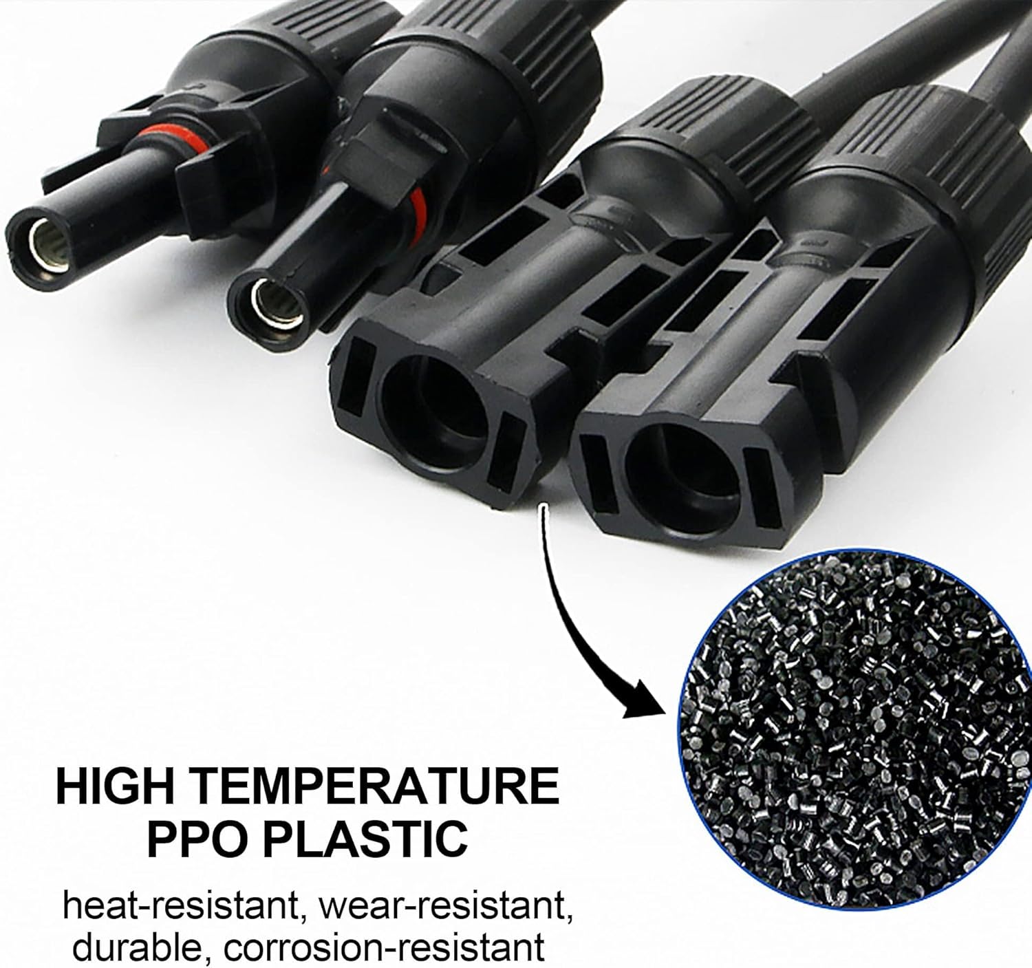 HISports Solar Cable Y Distributor 1 Pair 4mm²,Solar Panel PV Cable Parallel Male Female MMF and FFM Red/Black