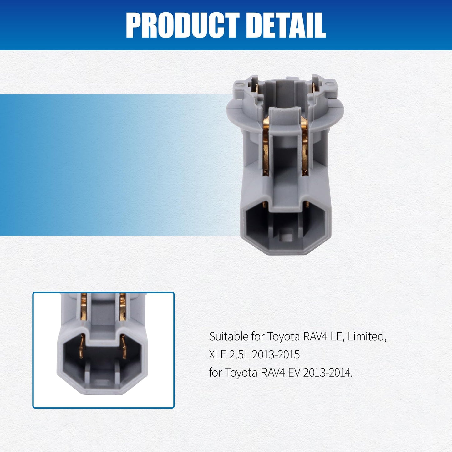 HiSport 2PCS 81275-12501 Tail Lamp Light Taillight Bulb Socket Sockets Compatible with Toyota RAV4 2013 2014 2015 2016 2.5L Replacement for OEM 8127512501