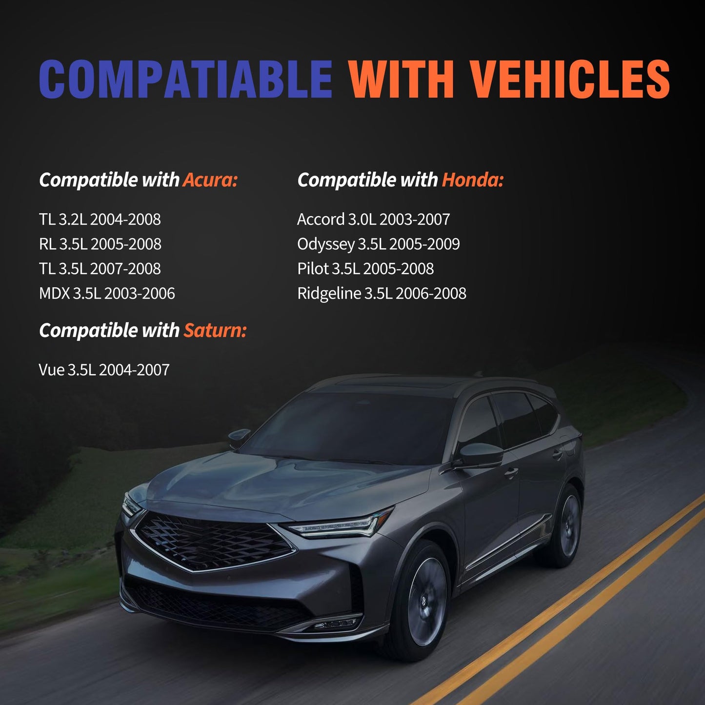 HiSport Valve Cover Gasket - Compatible with Acura TL RL TL MDX Compatible with Honda Accord Odyssey Pilot Ridgeline Compatible with Saturn Vue 2003-2009 3.0L 3.2L 3.5L - Replace 12341RCAA01