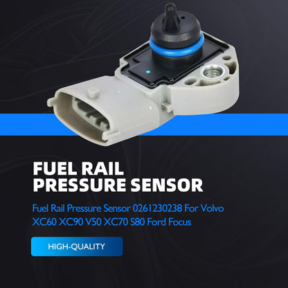 HiSport 0261230238 Fuel Injection Pressure Sensor Compatible with Volvo C30 2007-2013, C70 2006-2013, S40 2004-2011, S60, S80, V50, V60, V70, XC60, XC70, XC90 Replacement Part