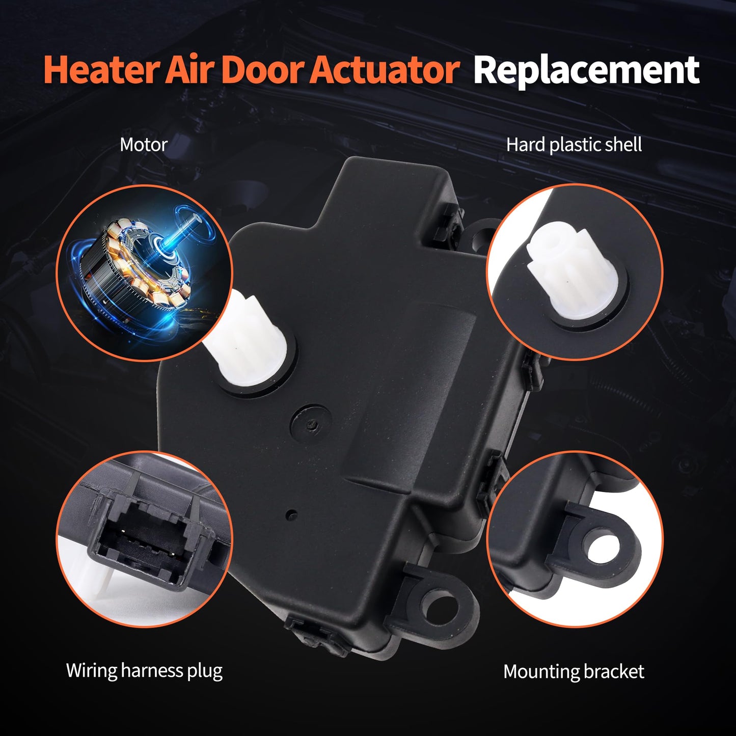 HiSport HVAC Heater Blend Door Actuator BE8Z19E616A - Compatible with Ford Fiesta 2011 2012 2013 2014 2015 2016 2017 2018 - Replace 604-251