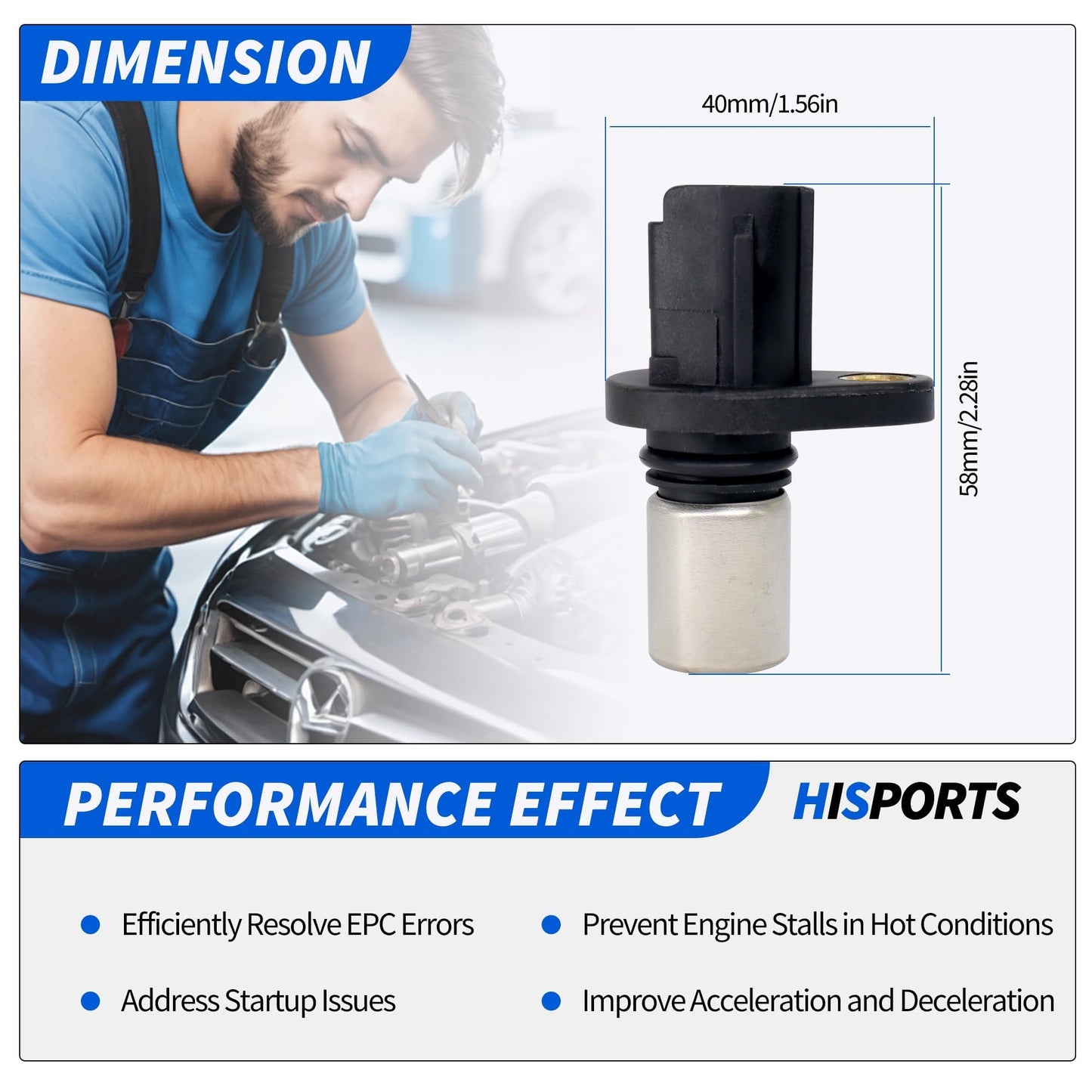 HiSport 90919-05026 Engine Camshaft Position Sensor Compatible with Chevrolet Prizm, Lexus ES300 ES330 HS250H RX300 RX330 RX400H, Pontiac Vibe, Scion TC XB, Toyota 4Runner Avalon Camry Celica Corolla