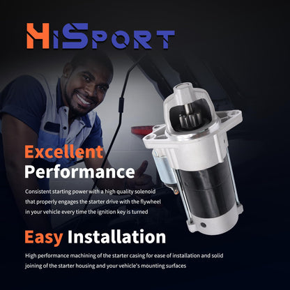 HiSport 18417 Starter Motor 1KW 12V 9-Tooth - Compatible with Kubota D782 D722 Diesel Engines 18HP 21HP 1996-2013 - Replace SND0338 67980-31151 6798031151 410-52106R 41052106R