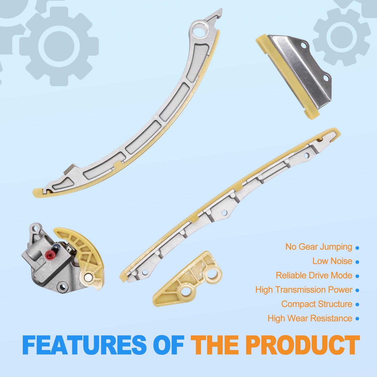 HiSport 2.4L Engine Timing Chain Kit - Compatible with Honda Accord Civic Crosstour CR-V 2008-2015, 14310R5A305 Automotive Timing Chain Set Replacement Parts with VVT Gear & Camshaft Adjuster