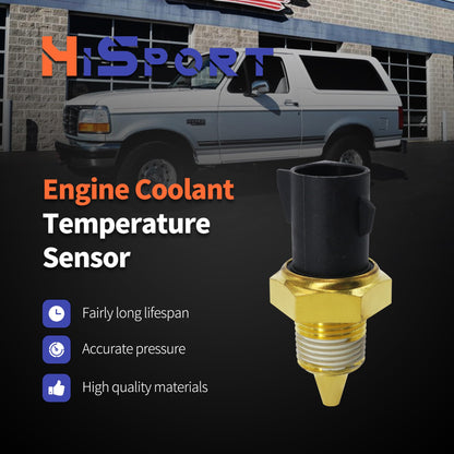 HiSport Engine Coolant Temperature Sensor - Compatible with Ford E-150 E-250 E-350 E-450 E-550 Lincoln Mark VIII Mercury Cougar Tracer Mystique Replaces 250791B020 ZZL018707 9U2Z12A648A