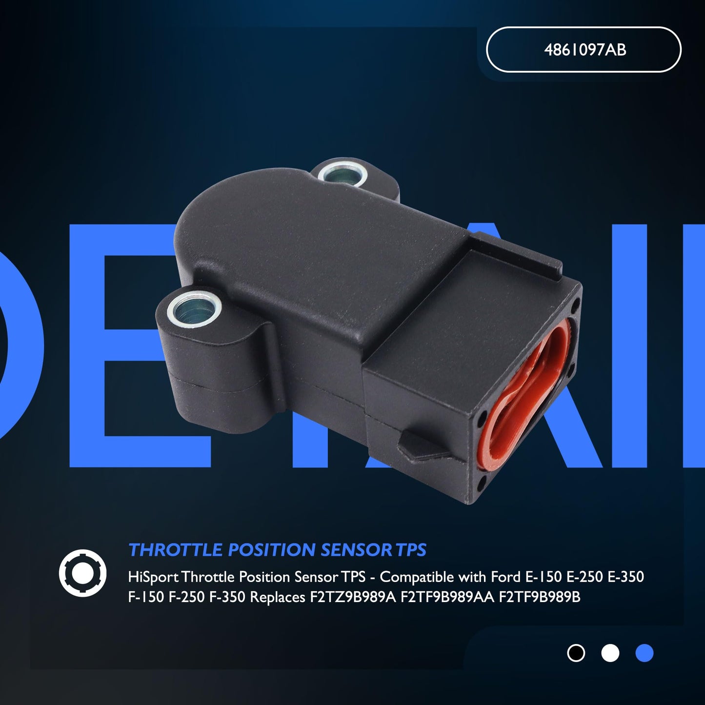 HiSport F2TZ9B989A Throttle Position Sensor TPS - Compatible with Ford E-150 E-250 E-350 F-150 F-250 F-350 Replaces F2TF9B989AA F2TF9B989B