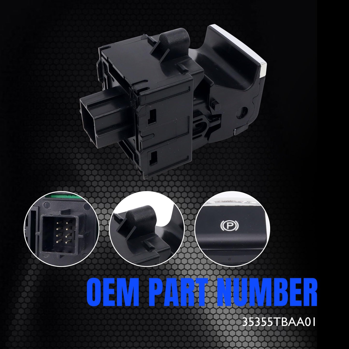 HiSport Electronic Auto Hand Brake Button Parking Switch Compatible with 2016-2018 Honda Civic Direct Replacement for OEM Part #35355-TBA-A01